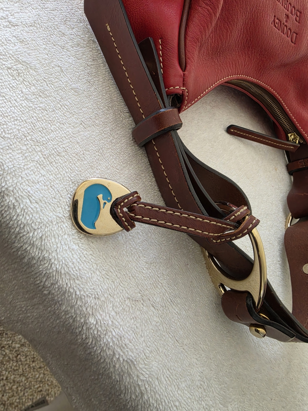 Dooney & Bourke 1975 Red Leather Shoulder Bag - Picture 7 of 11